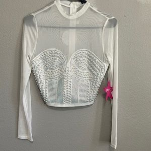Sheer white crop top